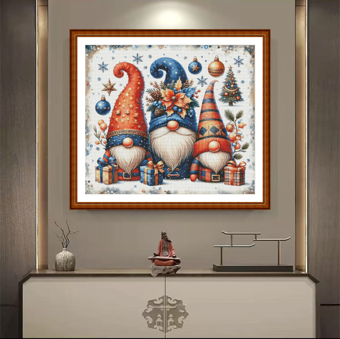 1set DIY Printed Cross Stitch Kit, 【ZZ4436- Christmas Dwarfs】embroidery Painting Fairy Cross Stitch