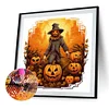 Halloween K&uuml;rbis Skelett - runder Bohrer Diamantmalerei - 40*40cm