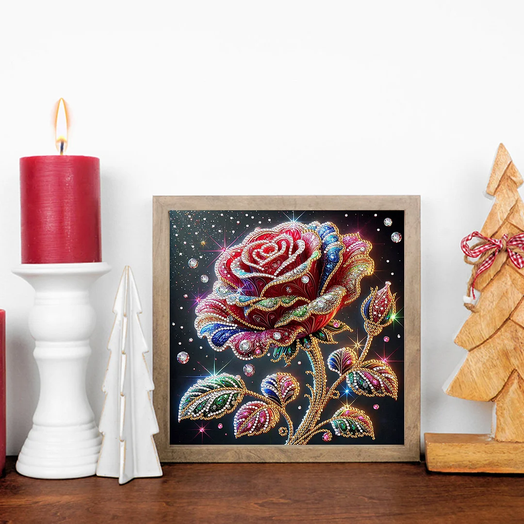Rose - Partial Special Shaped Drill Diamond Painting Kits (Canvas|30*30cm)