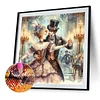 (40*40cm)Retro Girl - Full Round Drill Diamond Painting