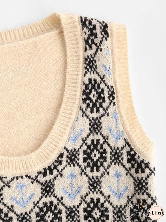 Anchor Snowflake Sweater Vest