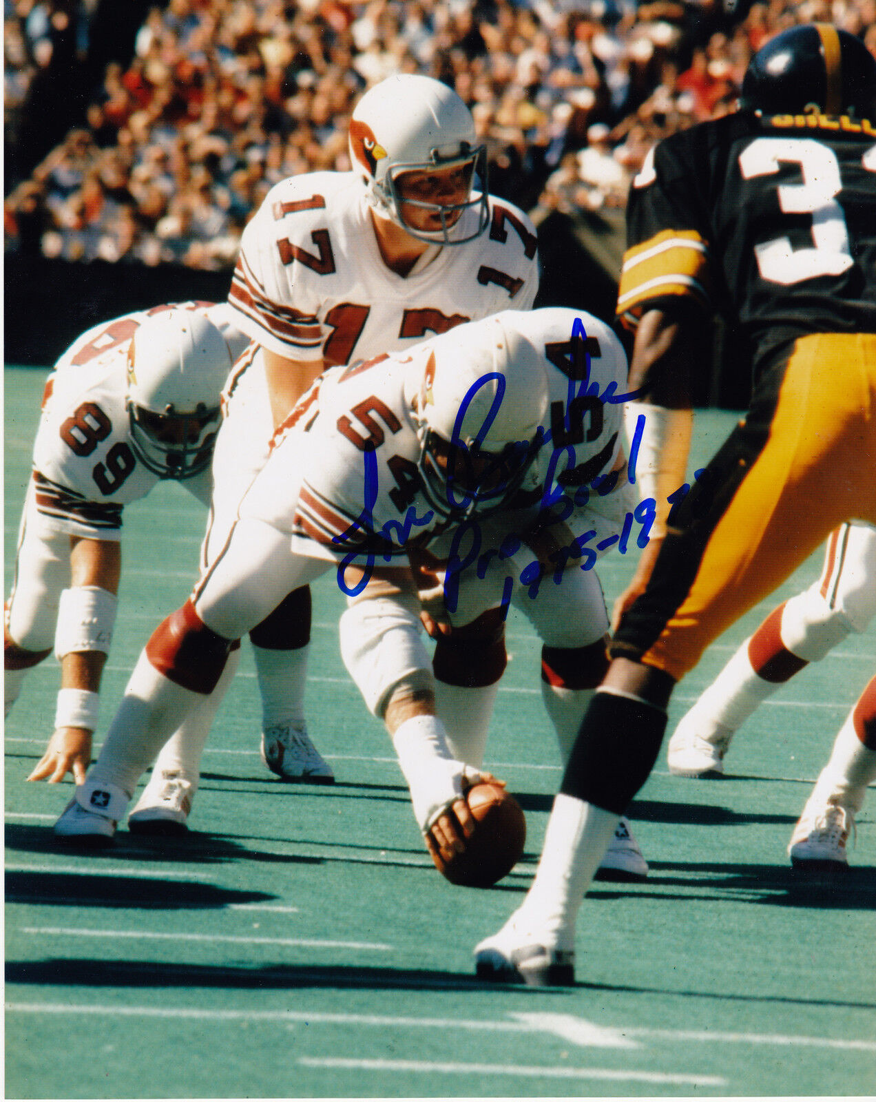 TOM BANKS ST. LOUIS CARDINALS PRO-BOWL 1975-1978 ACTION SIGNED 8x10