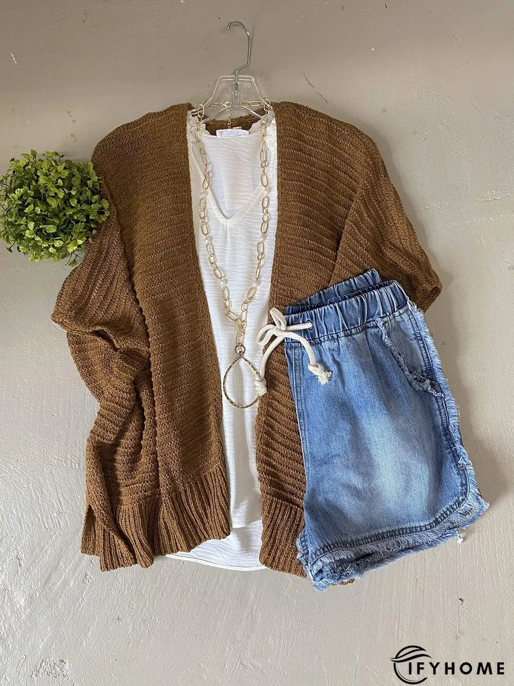 Statement Long Sleeve Acrylic Shift Sweater coat | IFYHOME