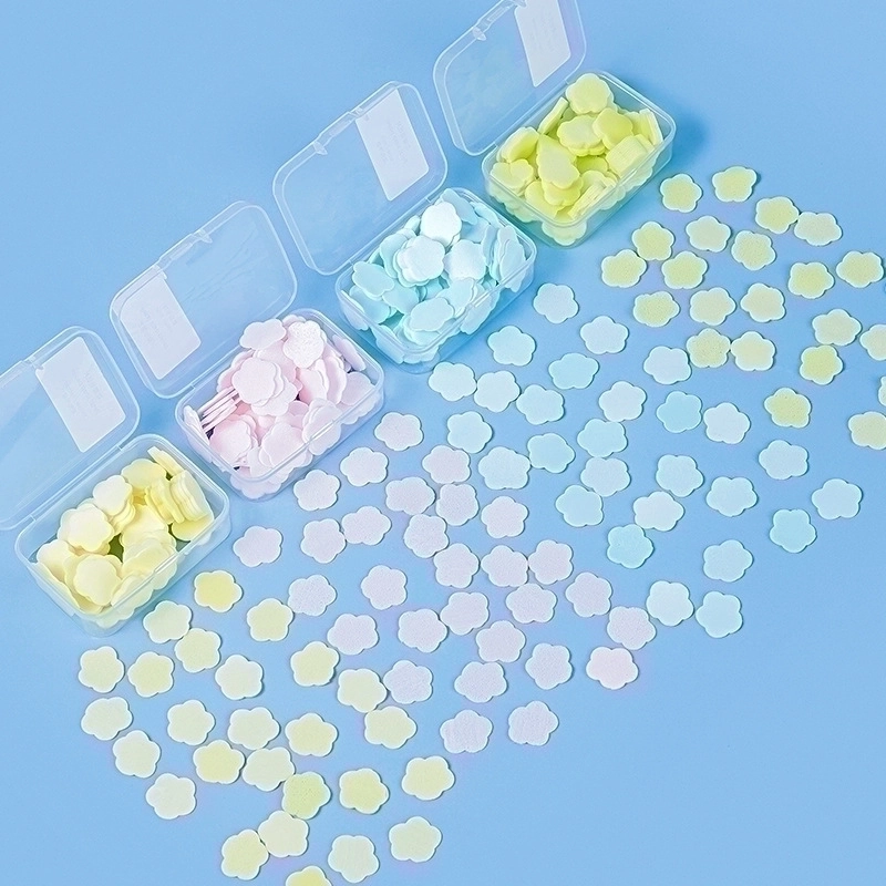 Disposable Soap Slice Portable Flakes Antibacterial Mini Petals Hand Washing Tablets