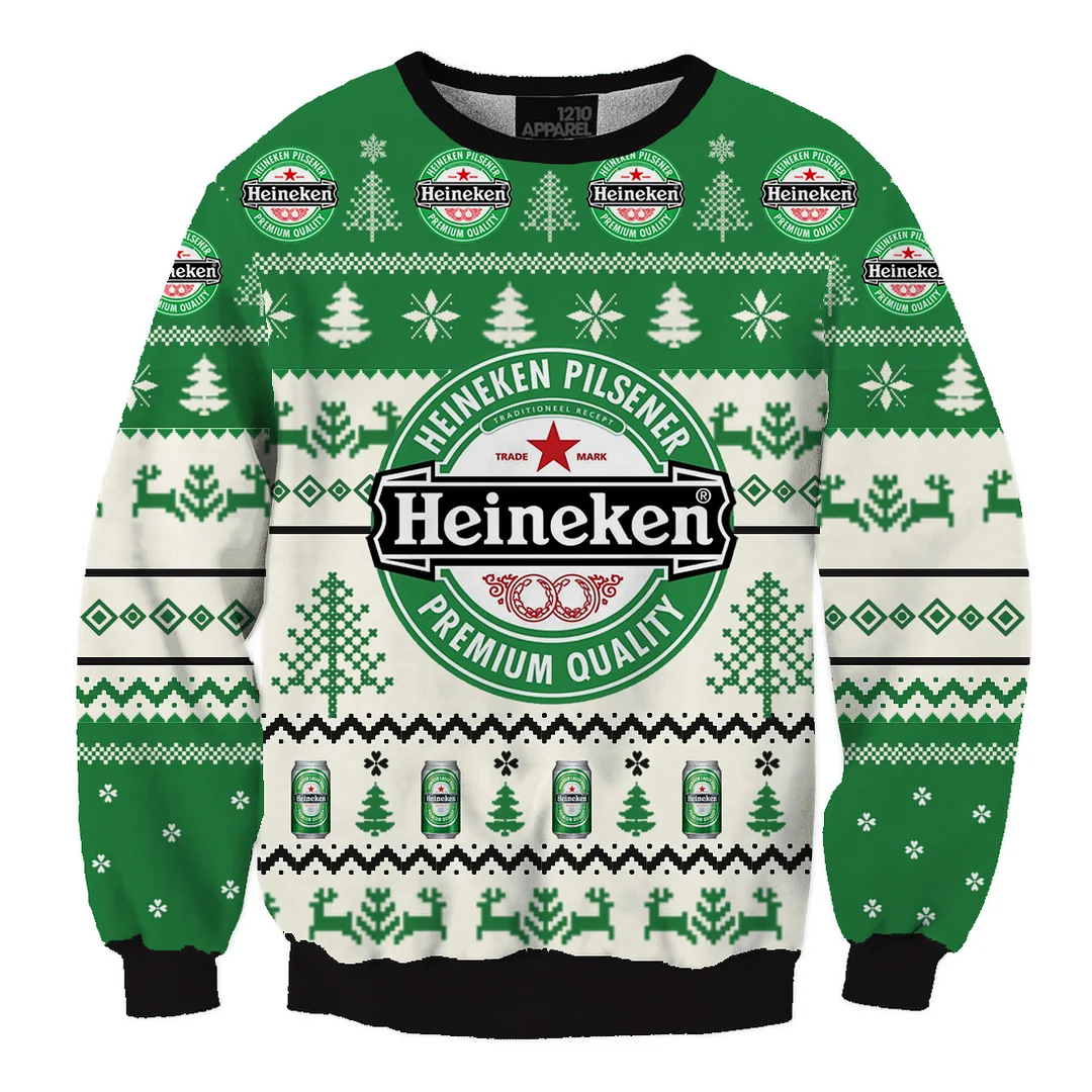 Unisex Heineken International Beer 3D Print Fun Christmas Sweatshirt、、URBENIE