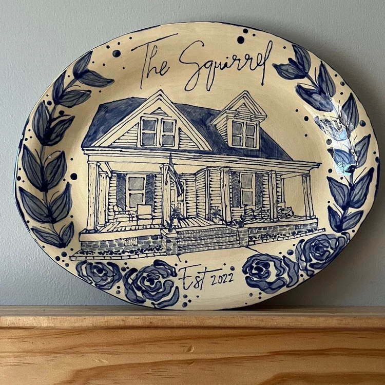 Custom House Portrait Landscape Ceramic Dish