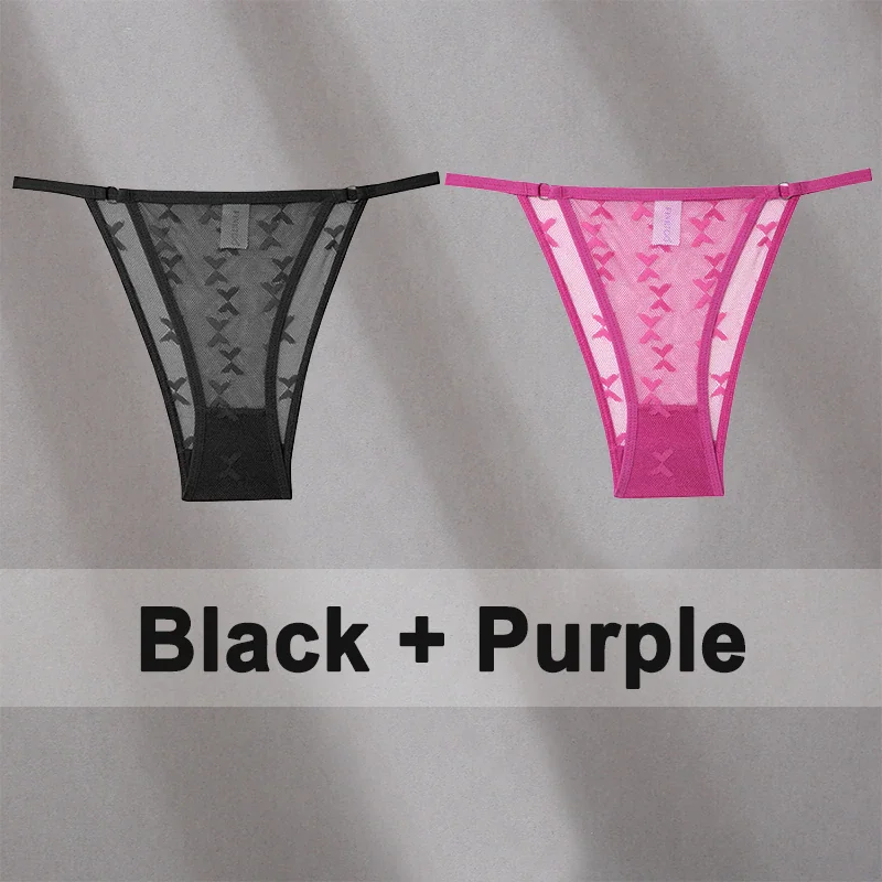 Billionm Lace Panties for Women Solid Color Intimates Underwear Perspective Low Waist Underpants Female Soft Breathbale Lingerie