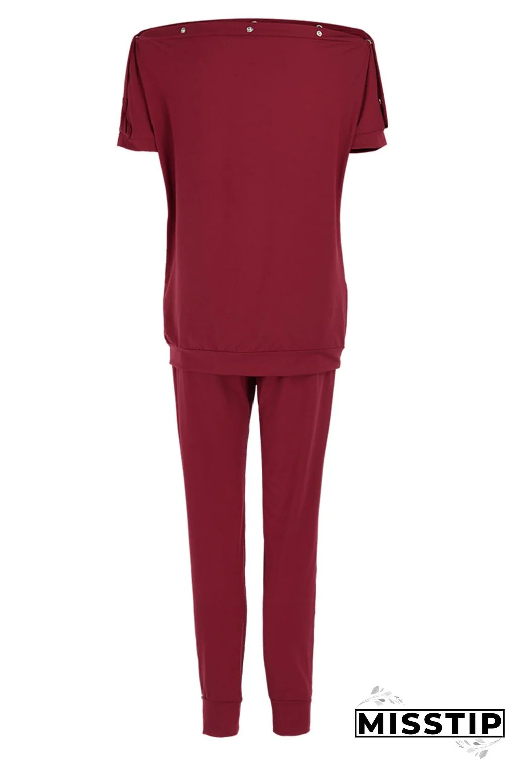 Black Casual Solid Patchwork Oblique Collar Short Sleeve Two Pieces