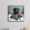 Labrador dans une baignoire kit de peinture diamant &agrave; perceuse ronde 5d DIY pour adultes/d&eacute;butants id&eacute;es cadeaux d&eacute;co maison peintures &agrave; points diamants arts plastiques 40x40cm