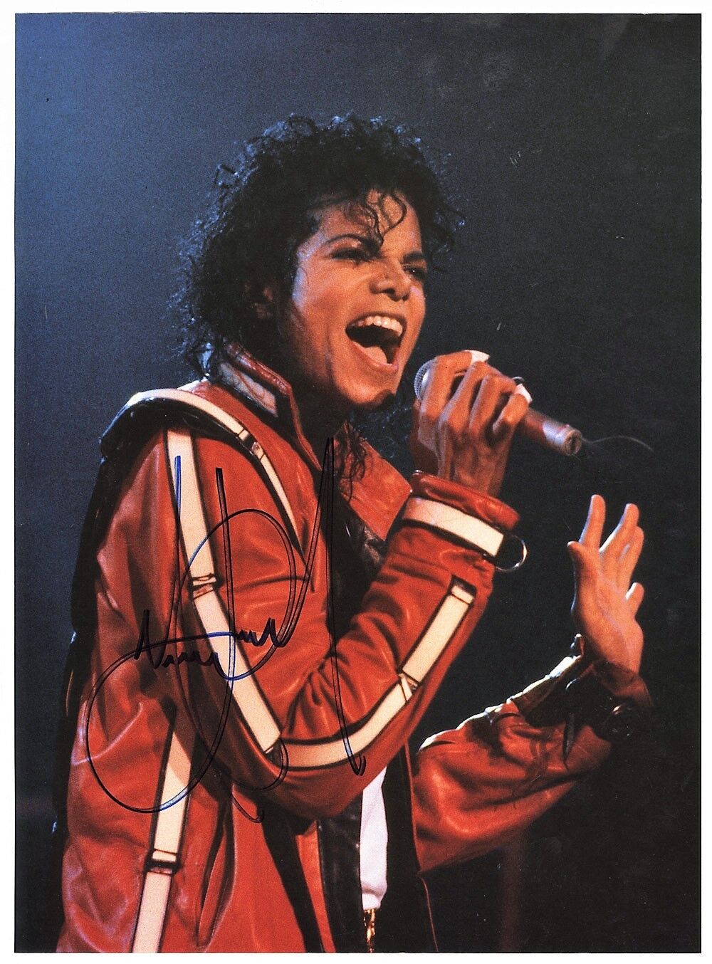 MICHAEL JACKSON Signed Photo Poster paintinggraph - Pop Singer 'Red Jacket' - preprint