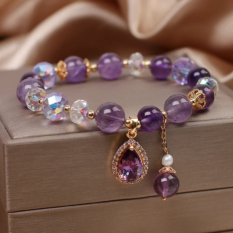 Amethyst Waterdrop Pendant Bracelet KERENTILA