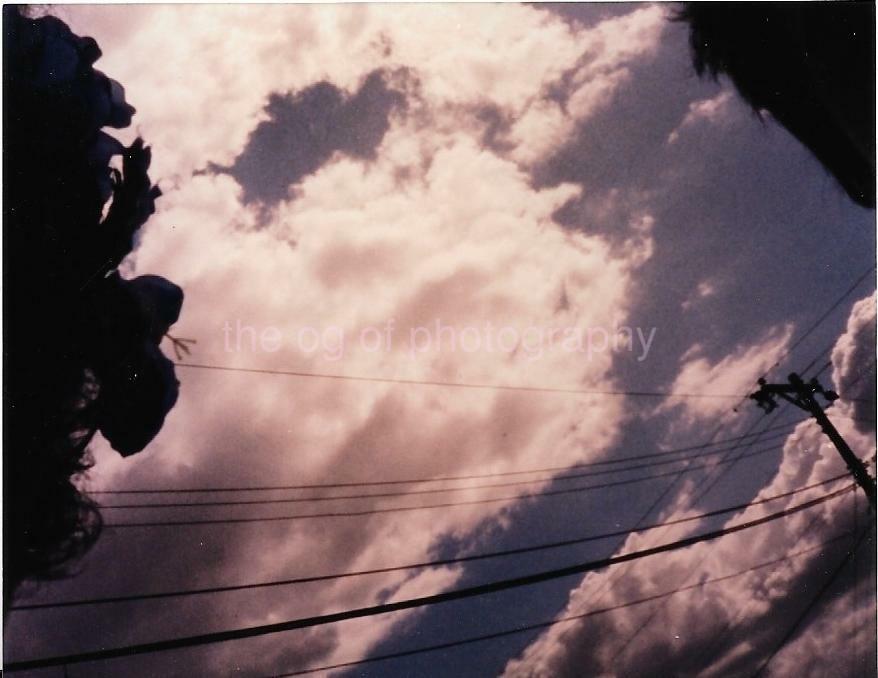 Sky Abstract FOUND Photo Poster paintingGRAPH Color CLOUDS Original Snapshot VINTAGE 911 13 U