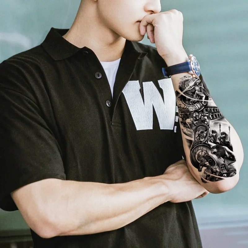 Sdrawing Full-arm Waterproof Tattoo Sticker Symbol Totem Animal Skeleton Small Arm Tattoo Sticker