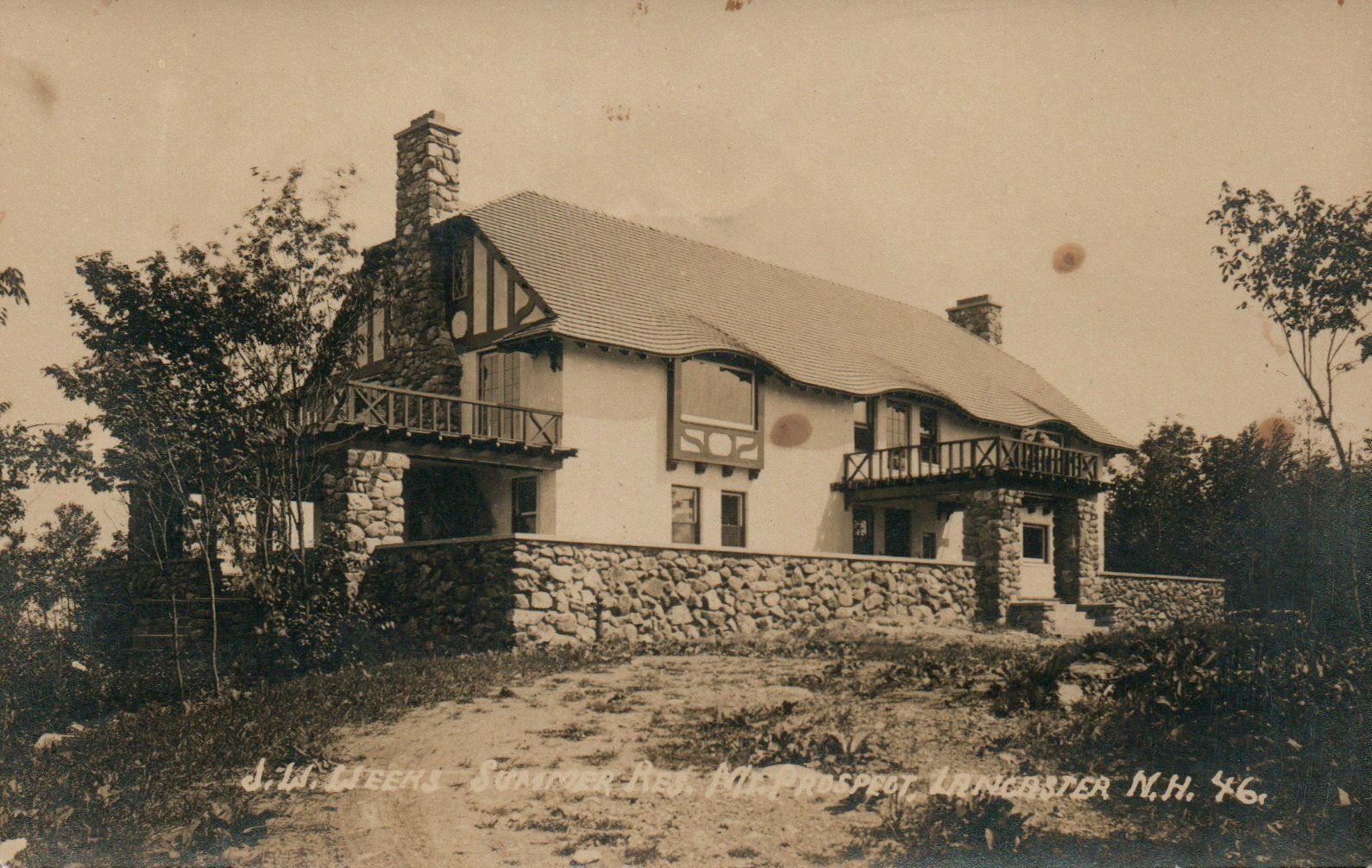 JW Weeks Summer Residency Mt. Prospect Lancaster NH Real Photo Poster painting RPPC Postcard