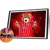 >SALE<5D DIY Full Round Drill Diamond Painting Bayern Mascot Bernie Bear Decor 40x30cm