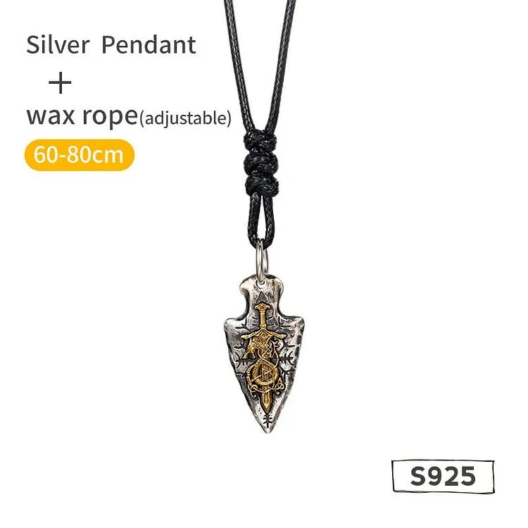 Coutureaura 925 Sterling Silver Dragon Sword Necklace