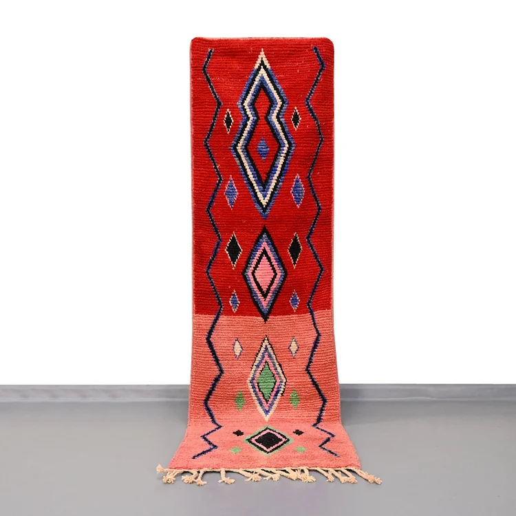 Moroccan Vintage Runner Rug 2.5 x 8.5  feet / 77 x 261 cm