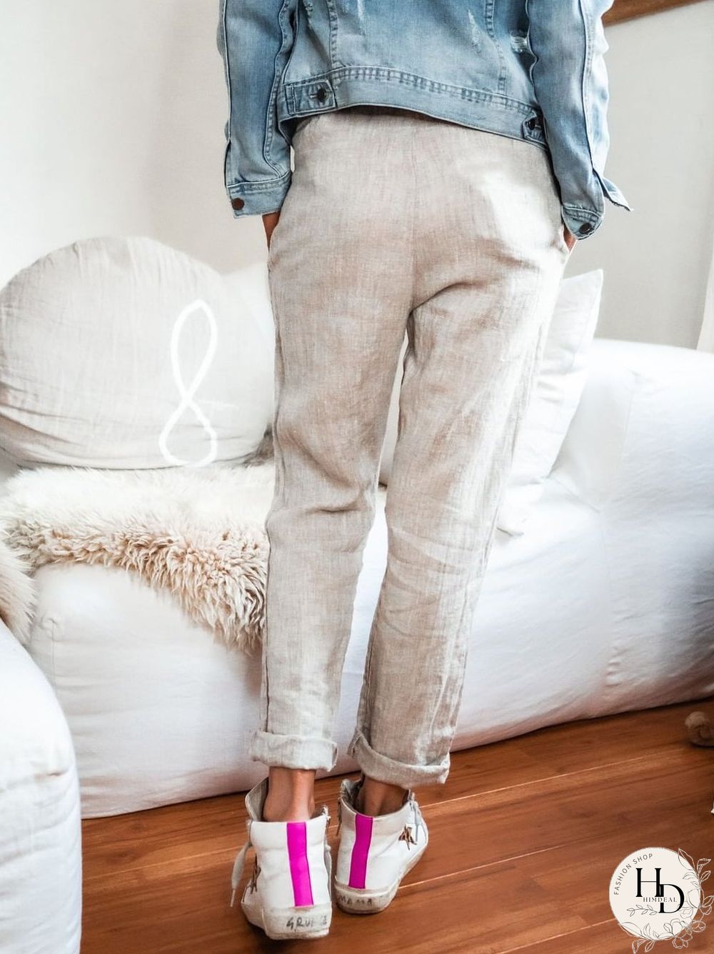 Plain Shift Cotton Pants