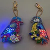 2PCS/SET 5D DIY Diamond Painting Double-side Special Drills Keychain Slap Luminous Kits