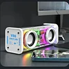 Transparent Bluetooth Speaker RGB Light Wireless Bluetooth Speaker Dual Subwoofer Desktop Speaker TWS High Volume Mecha Cannon