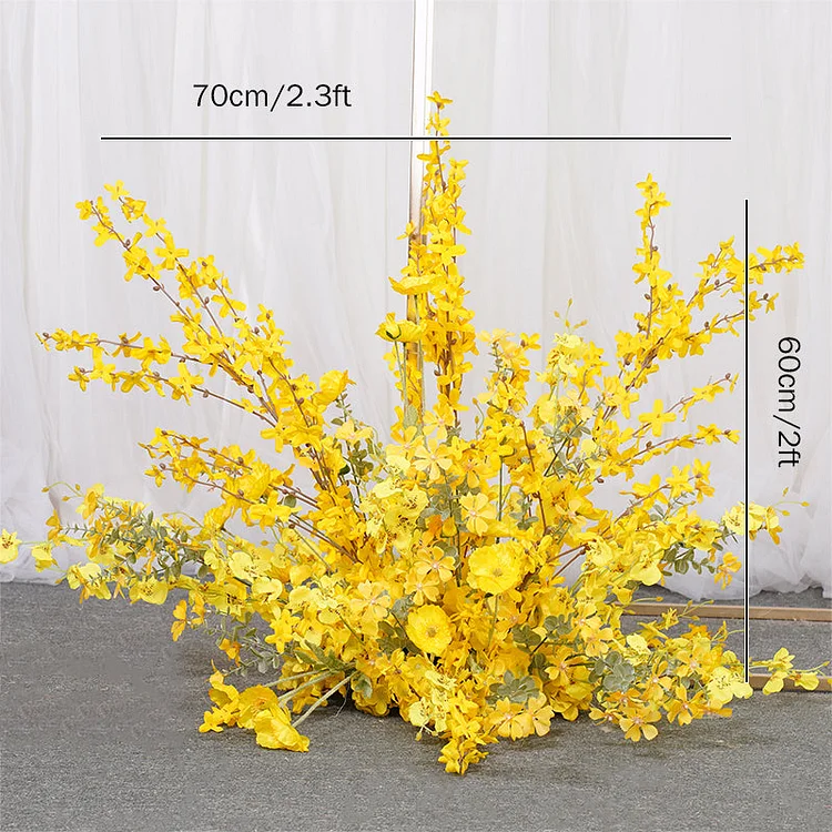 A7806 Yellow Wedding Background Arch Decor Floral Arrangement