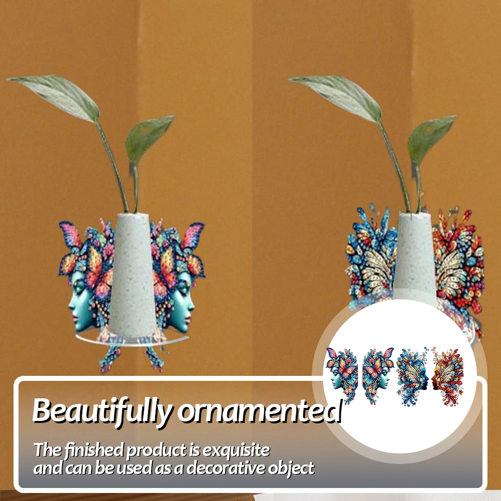 2pcs 2D Flat DIY Diamond Art Pendant DIY Home Decor Hanging Charm (Butterfly)