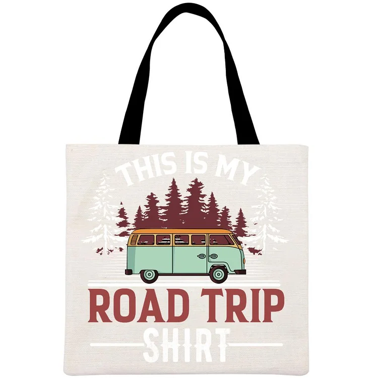 This Is My Road Trip Shirt Funny Summer Printed Linen Bag-Annaletters