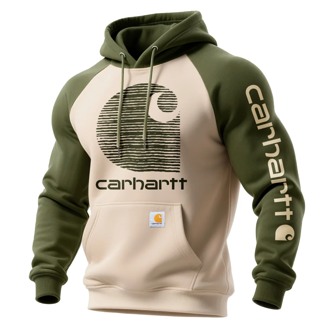 Loose Casual Contrast Color Raglan Sleeve Hooded Sweatshirt