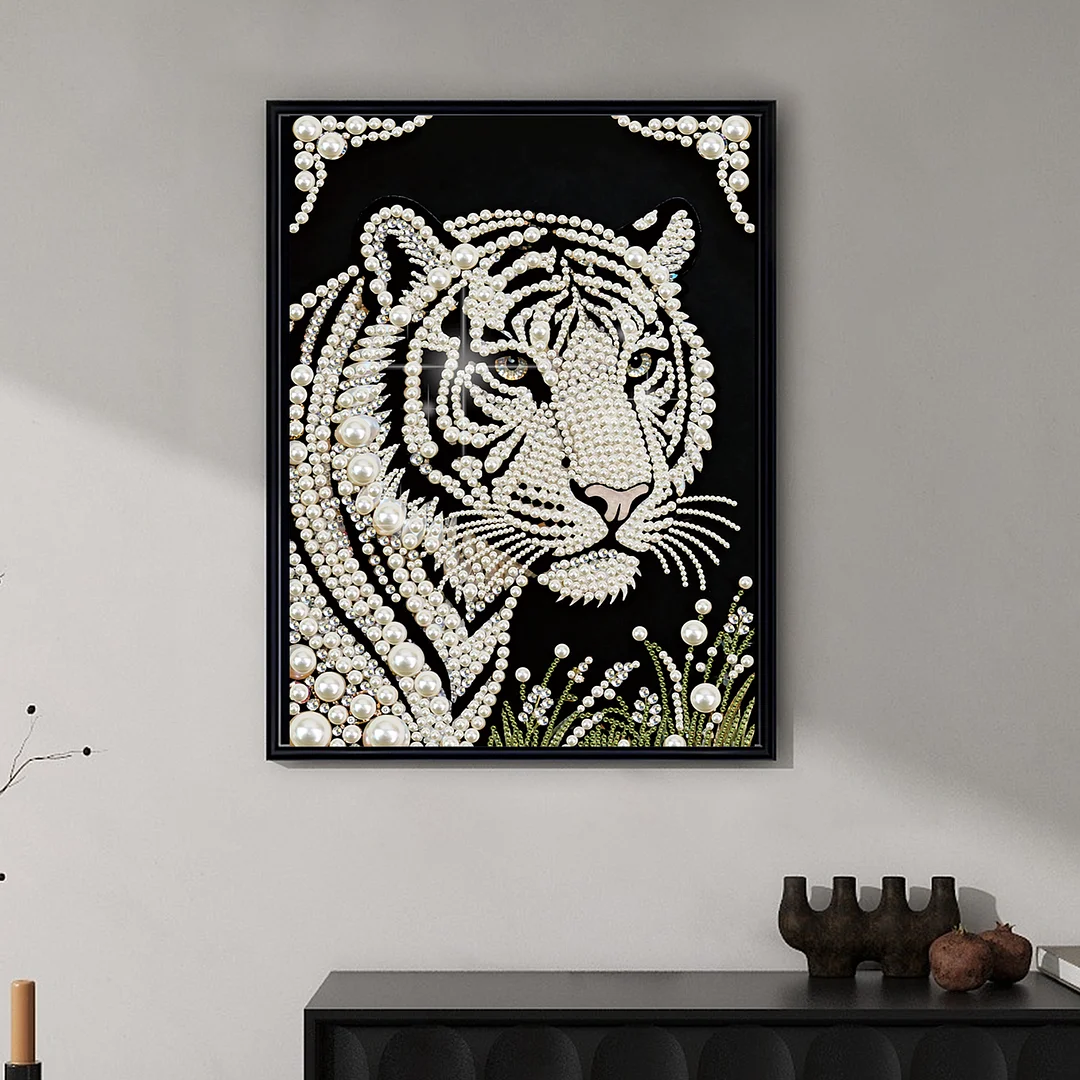 Tiger Special Shaped 5D DIY Partial Drill Diamond Painting Kit Home Art 30x40cm