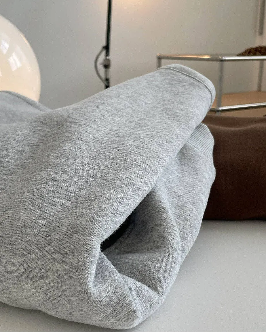 Simple Velvety Loose Solid Colour Hoodie