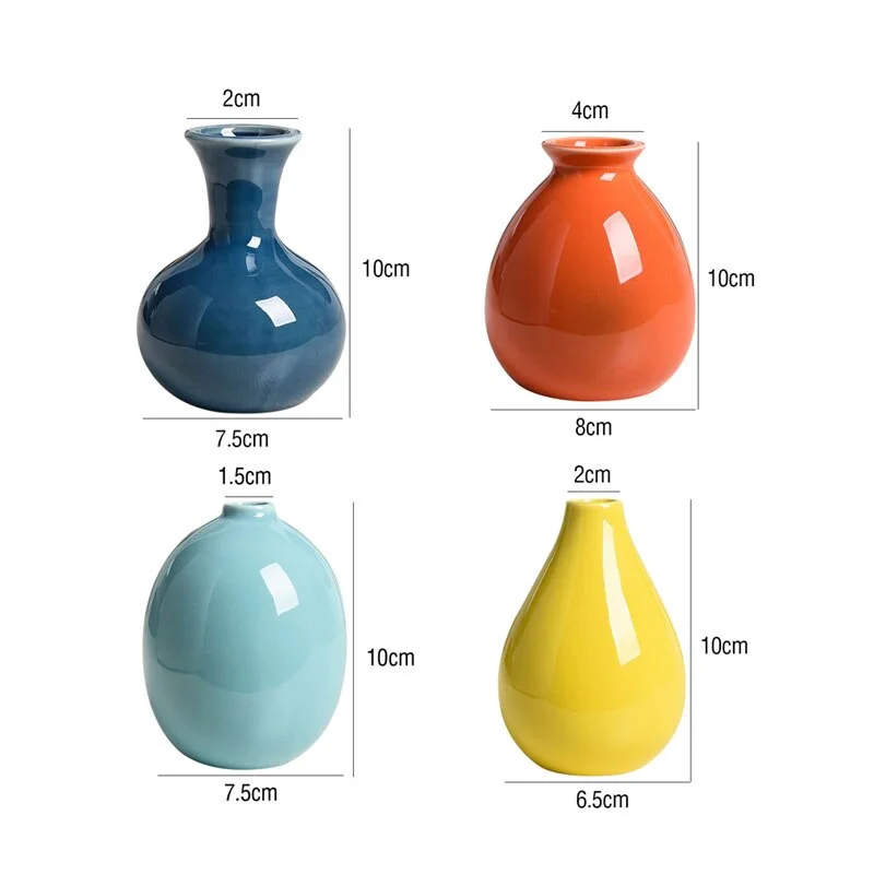 Ceramic Vase Mini Ornaments Simple Nordic Style Living Room Flower Arrangement Floral Bedroom Dried Flower Decorations