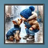 Diamond Painting-DIY Full Round Drill Boy Dog(40*40CM)