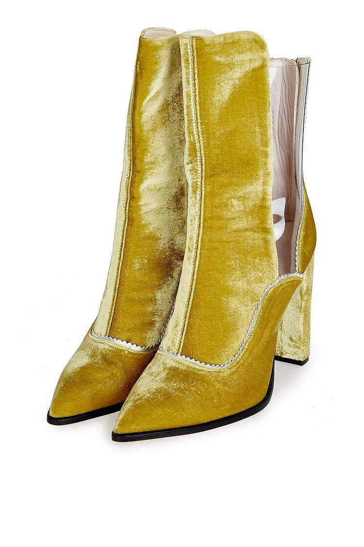 Gold hot sale velvet boots