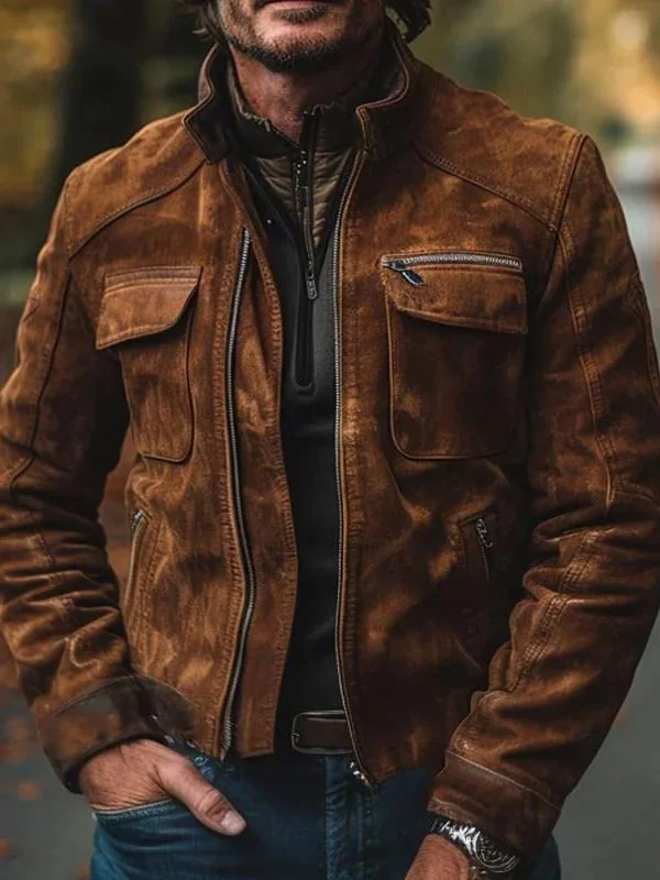 Men's Outdoor Vintage Pocket Zip Jacket