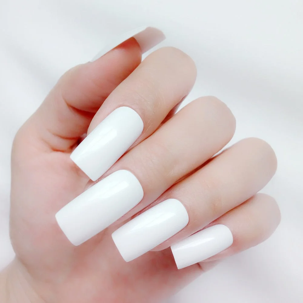 24Pcs Shiny Dark Brown Press On Fake Nails Long Flat Artificial False Nails For Design DIY Full Cover Tips Manicure Tool-Nail Inspo