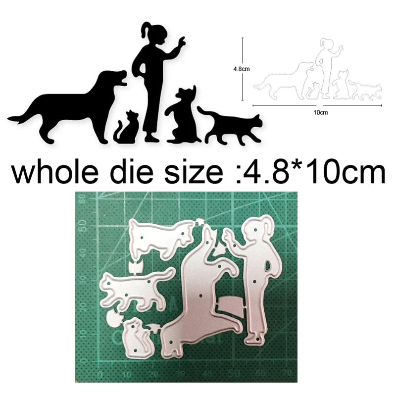 Craft Dies Metal Cutting Dies Cut Die Cat Catching Butterfly Scrapbooking Die Craft Paper Knife Mould Blade Punch Steencils Dies