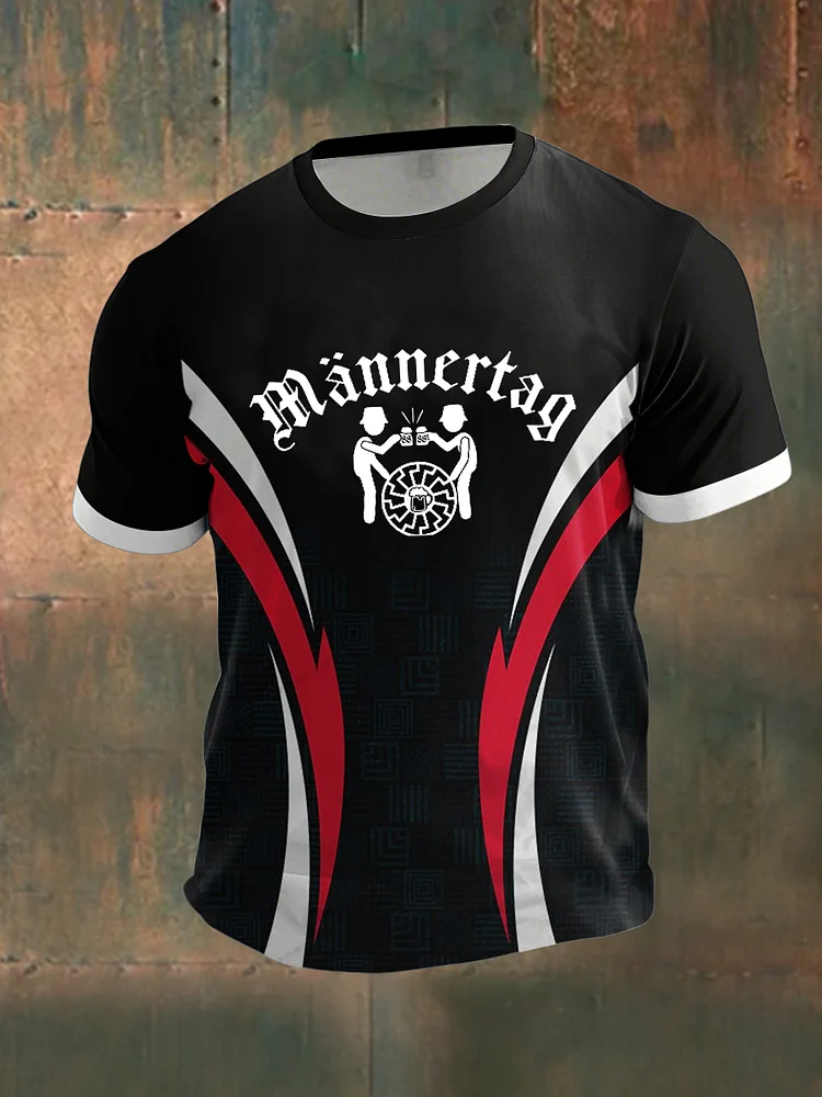 Männer Männer Männer bedrucktes Kurzarm-T-Shirt