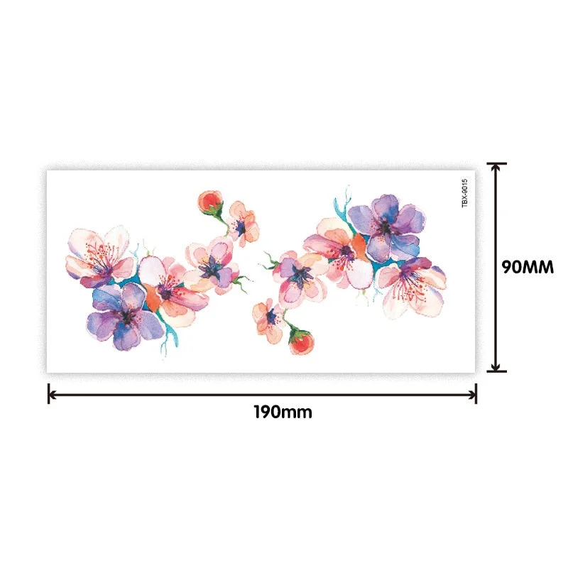 Waterproof sweat female flower tattoo sticker Ladies flower rose peony plum blossom tattoo sticker