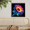 Diamond Painting -5D Full Round Drill Neon Sunflower(40x40cm-Box Packagin)