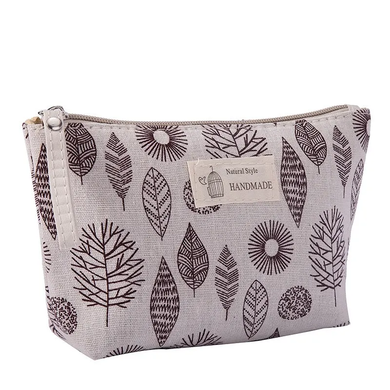 Multifunctional Canvas Makeup Bags Travel Lady Storage Bag Ladies Wash Bag Fabric Zipper Coin Purse Cosmetic Storage Bag