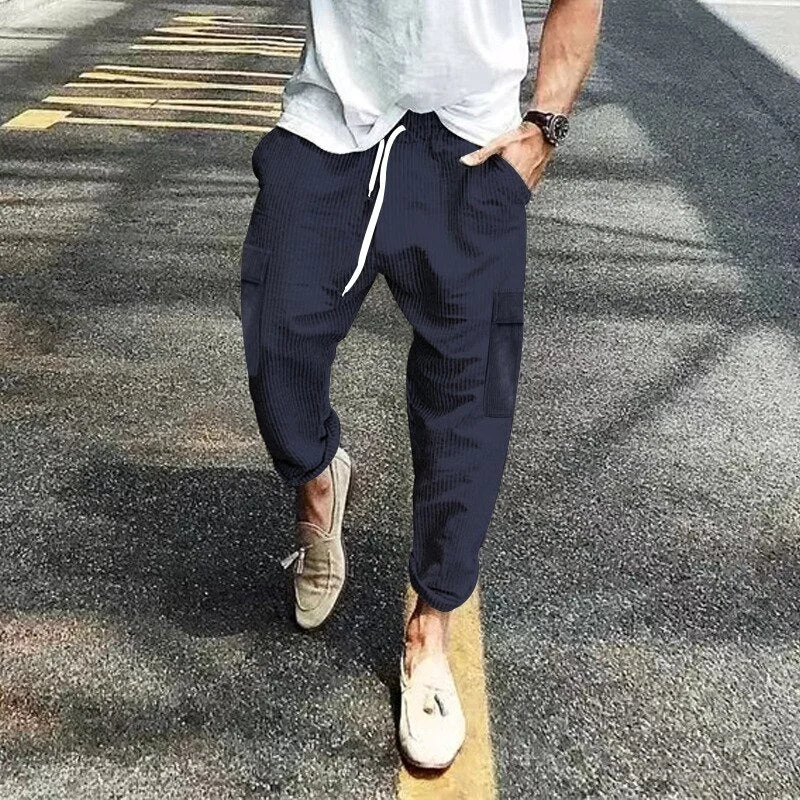 Aonga -  Streetwear Mens Casual Pants Spring Autumn Fashion Mid Waist Slim Fit Trousers 2023 New Arrivals Men Trend Long Pant Streetwear
