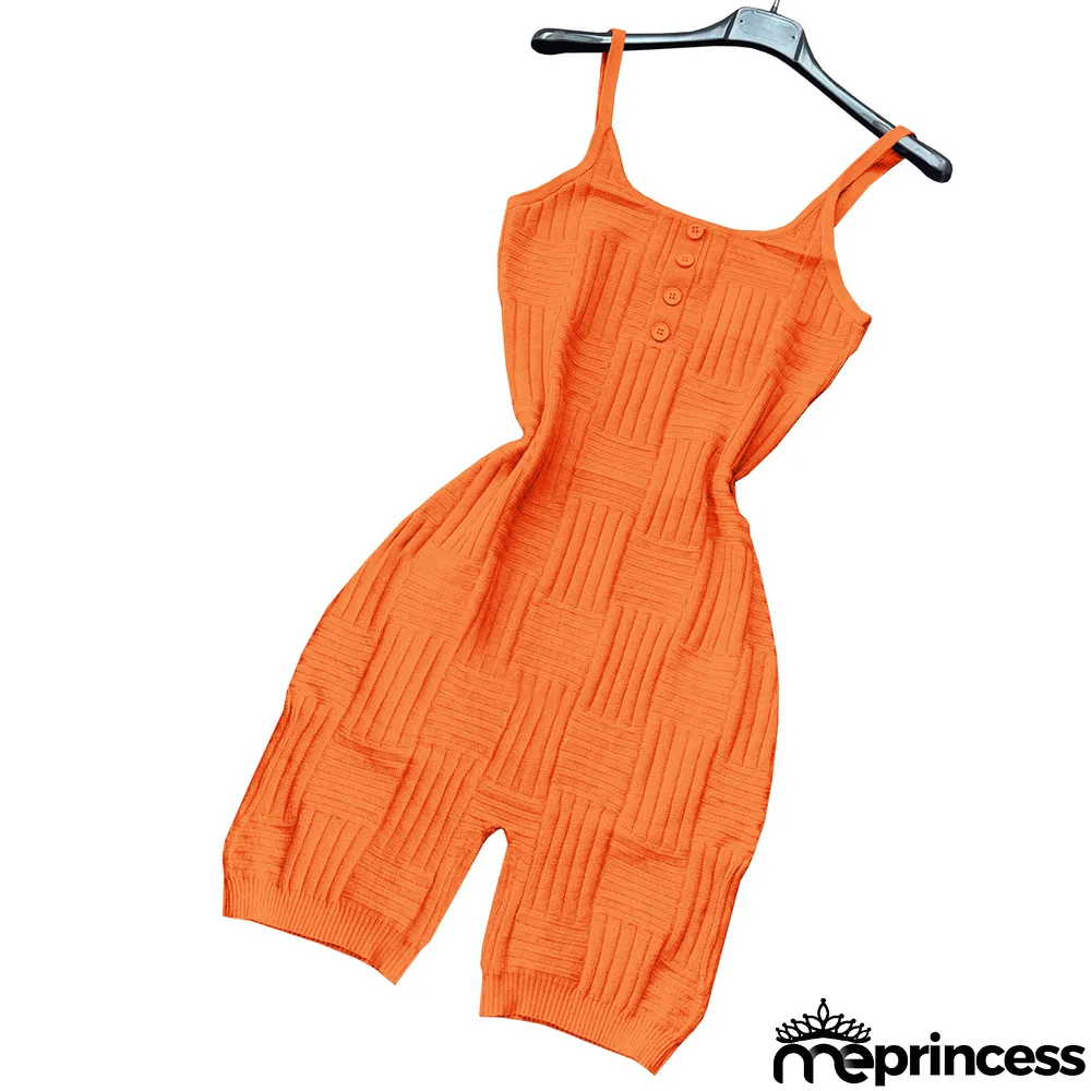 Women's Fashion Sports Knitting Sling Rompers