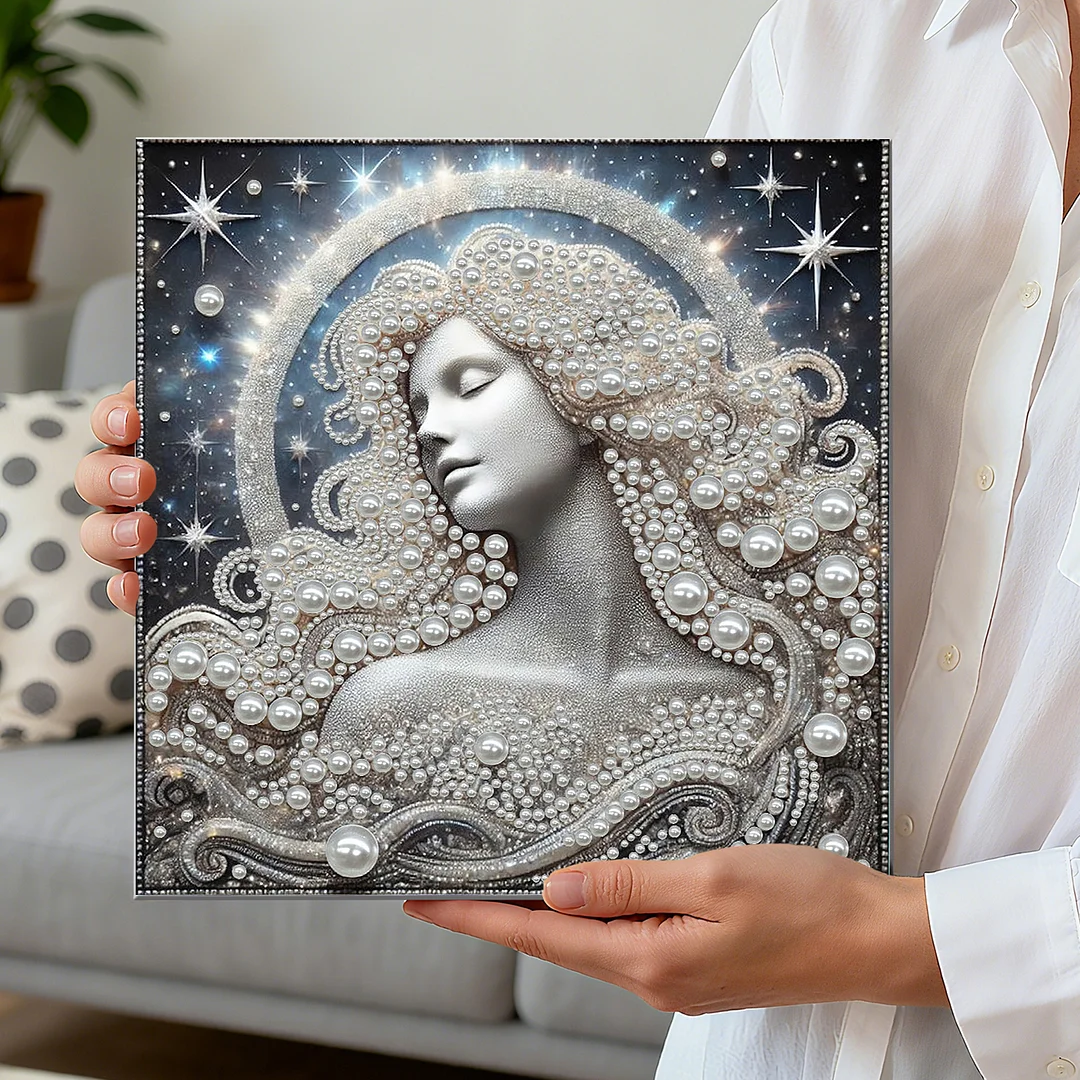 Celestial Pearl Goddess DIY Pearl Art Diamond Painting 30x30cm for Home Decor