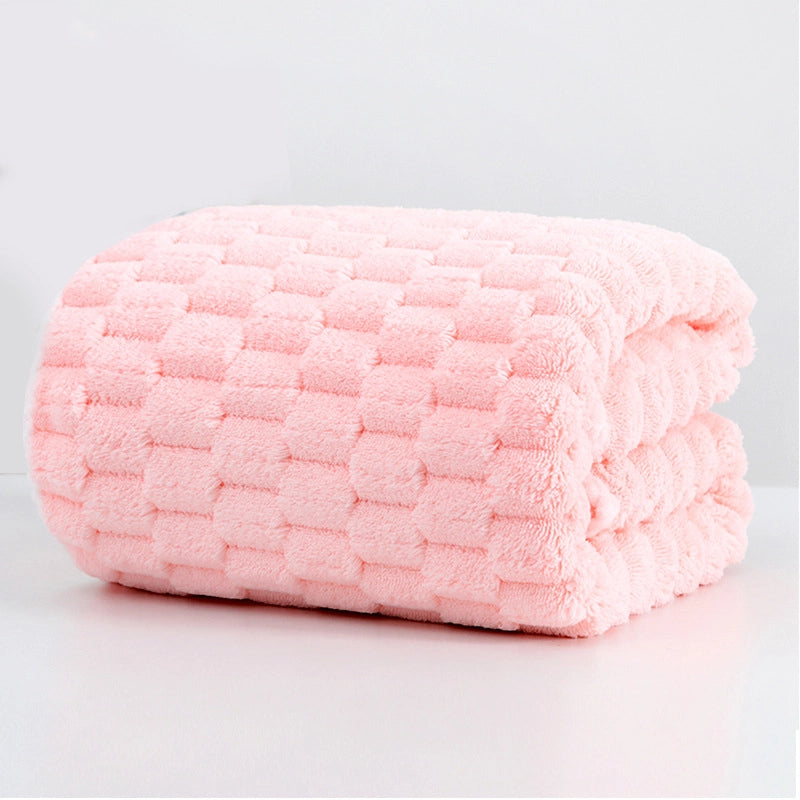 Cloud Lattice Towel Bath Towel Hair Drying Hat Shower Cap Women’s Household Water Absorbent Quick-drying Hair-free Thickened Wearable Bath