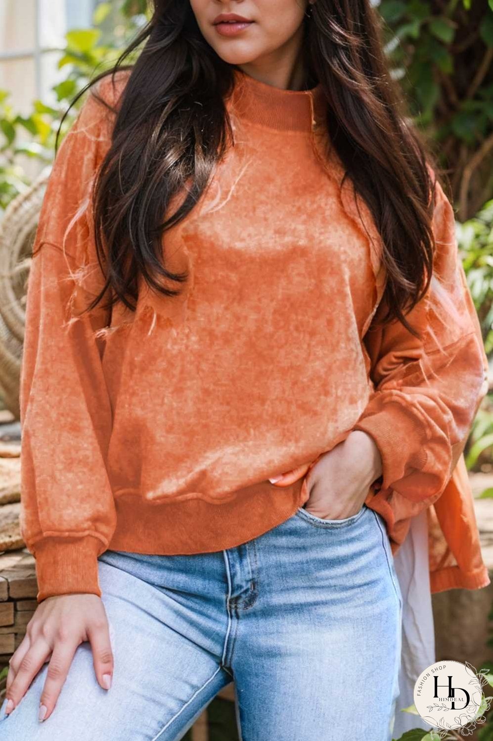 oversized crewneck pullover workout long sleeve hoodie