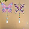 Butterfly 5D Diamond Painting Suncatcher with Crystal Pendant, Double-Sided Hanging Wind Chime Kit for Adults | Colorful Spring Window Decor