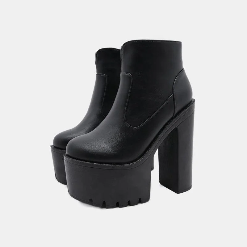 High Heel Platform Boots