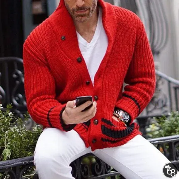 Casual Solid Color Half-Turtleneck Button Sweater Men | 168DEAL