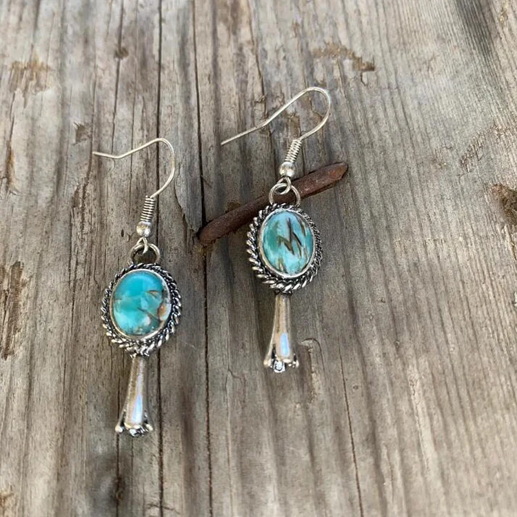 Pumpkin Flower Oval Earrings