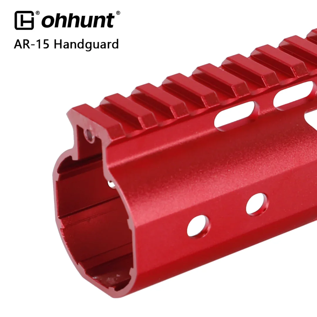 ohhunt® AR15 Colored M-lok & keymod Handguard in Desert Tan Blue Red Pink Green Golden Purple Color with Steel Barrel Nut 7" 9" 10" 12" 13.5" 15"